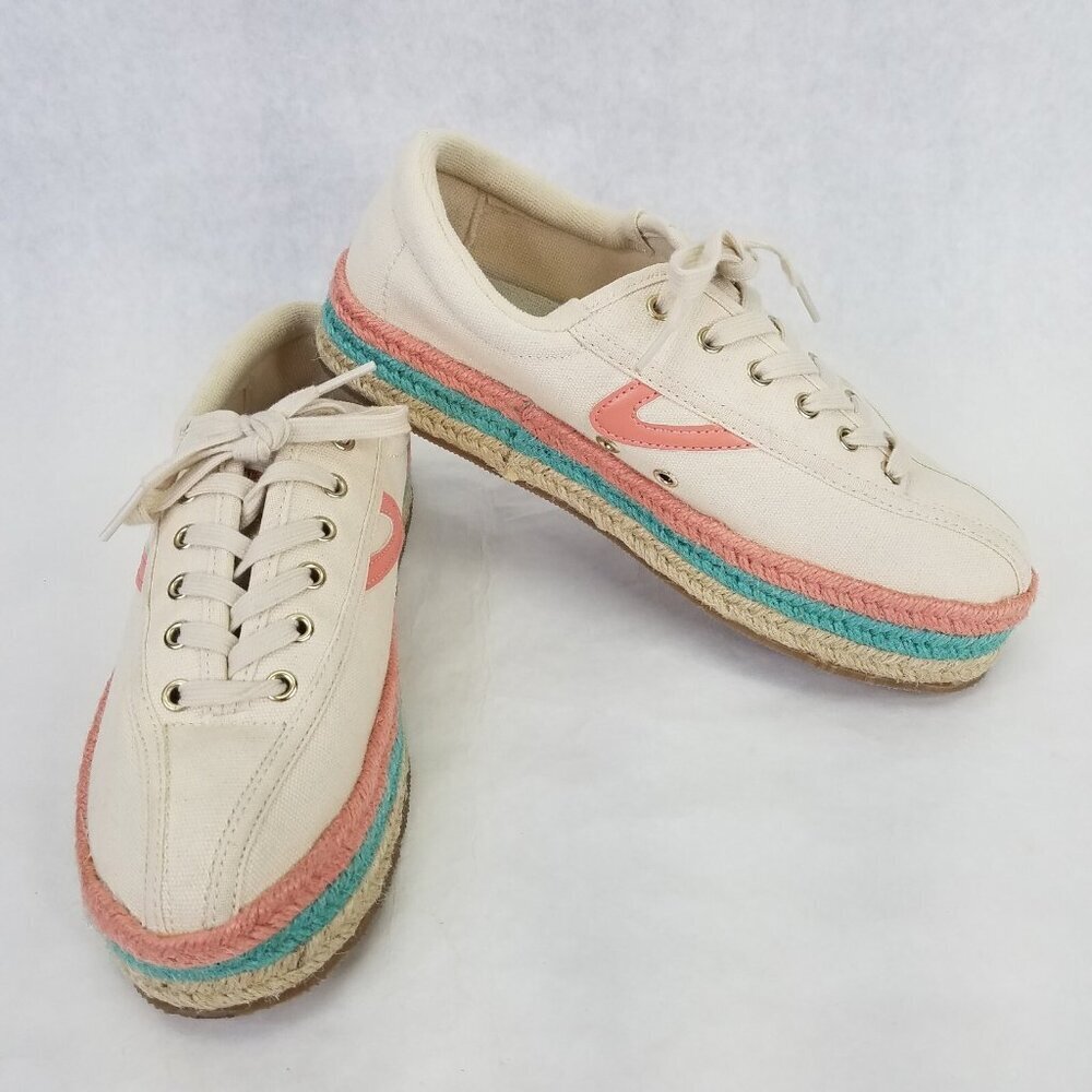 Tretorn Nylite Plus Espadrille Sneaker Women 7.5 Platform Nautical Beach Preppy